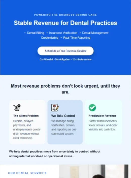 Dental practice email campaign